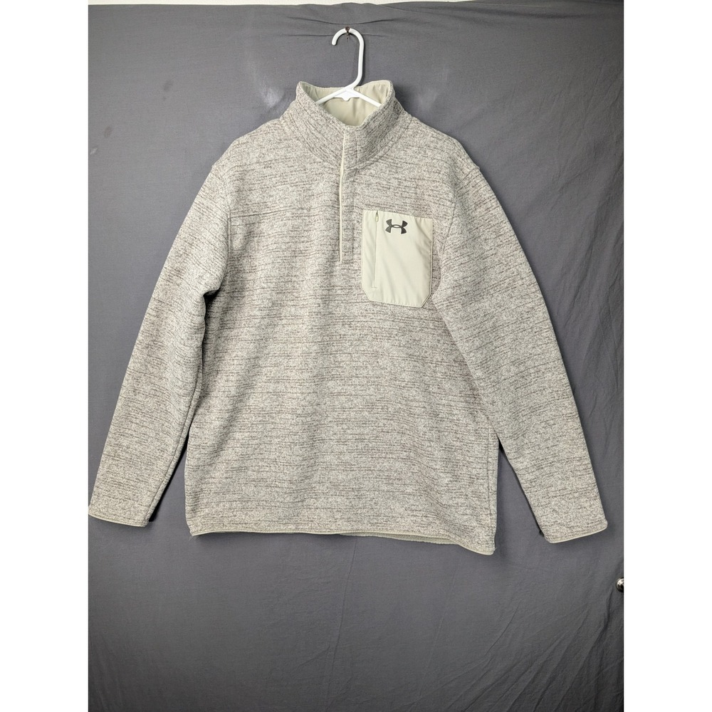 Under Armour Mens‎ Specialist Henley 2.0 1/4 Zip Sweater 1316276 Tan XXL